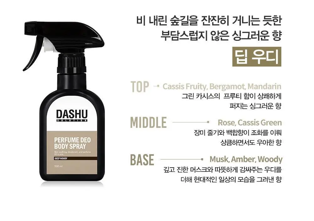 [땀냄새 제거] 다슈 솔루션 퍼퓸 데오 바디스프레이 200ml(딥우디향) 상세페이지 29